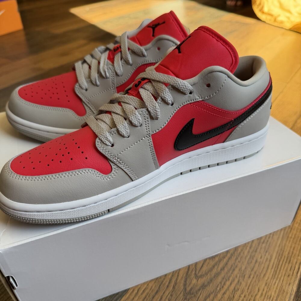 Nike Air Jordan 1 Low Light Iron Ore Black Siren Red Womens 11 DC0774-060 - Picture 7 of 12